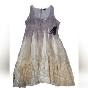 Komarov size Medium Scoop Neck Ombre & Almond  tiered dress NWT